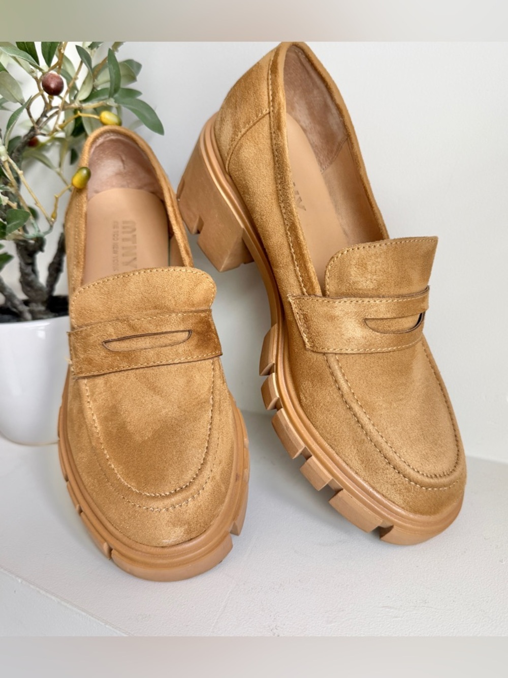 Preloved Suede Lug Sole Loafers - Tan Women’s Shoes